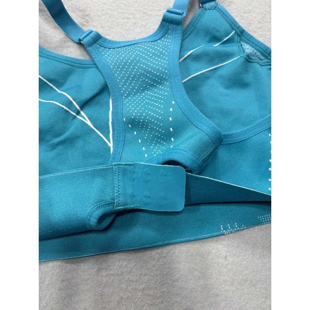 All in Motion Sports Bra Large Support Adjustable‎ Straps Teal Blue Workout
